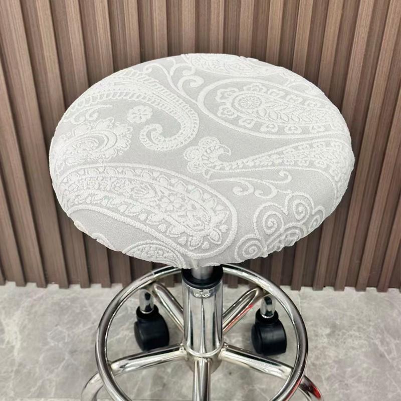 Round Stool Cover Elastic Jacquard Washable Chair Slipcover Bar Swivel Seat Protective Cover Home Textile Decoration New