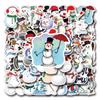 55 Winter Christmas Snowflake & Snowman Stickers for Suitcases, Water Bottles, Scooters