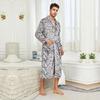 Men's Shawl Collar Robes Full Length Fleece Plush Bathrobes Soft Spa House Coat with Pockets Fluffy Spa Robes Unisex Winter Cozy Warm Spa Long Robe