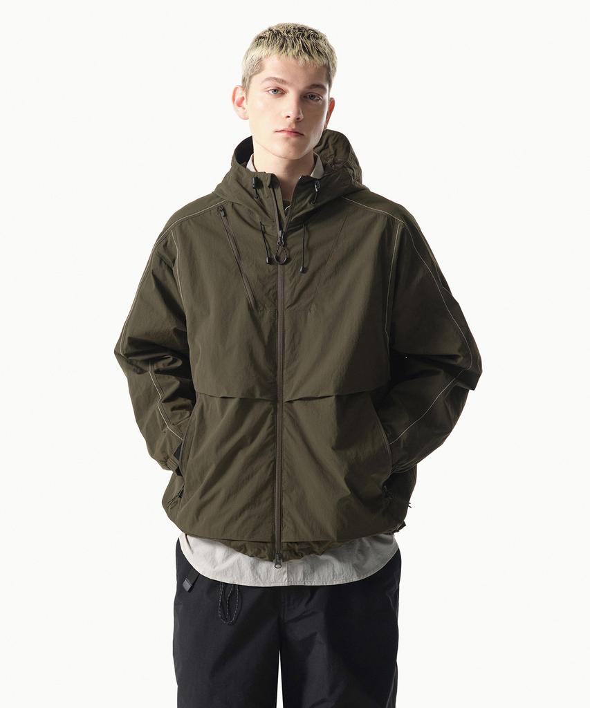 Musinsa Standard [City Leisure] Stitch Windbreaker Jacket [Olive Green]
