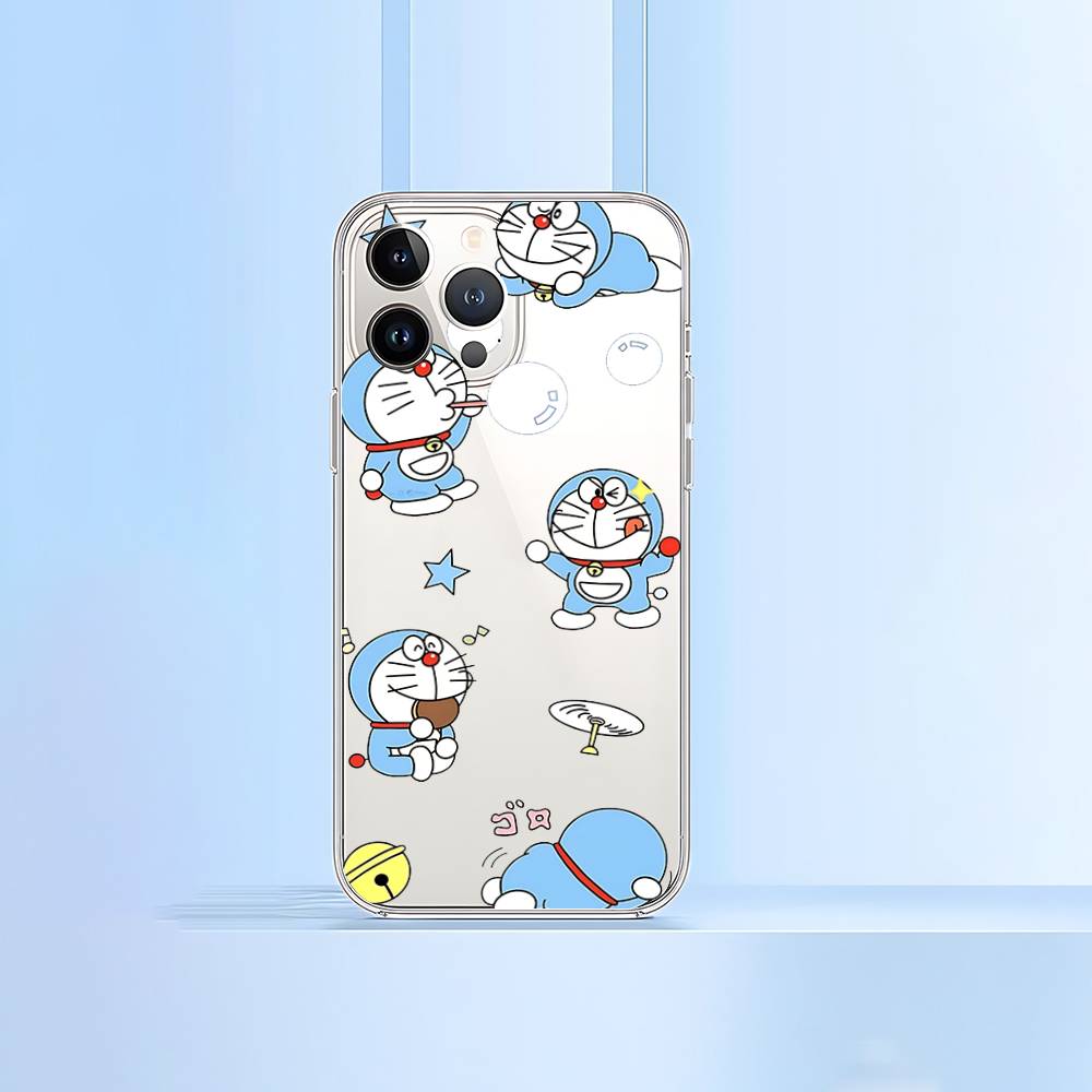 Anime Cute D-Doraemon-S Phone Case For IPhone 17 16 15 12 11 Pro Max 14 Plus 13 Mini Clear Cover Soft Funda