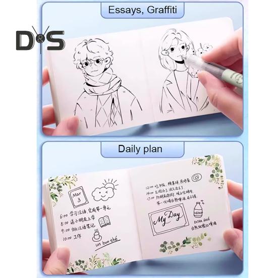 Mini Watercolor Paint Box Pocket Artist Travel Set 8/15-Color Palette Walnut Wood Metal Clip Portable Watercolor Pen