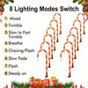 5/8PC Solar LED Candy Cane Light 8 Function Waterproof Suitable For Courtyard And Outdoor Party Christmas Decoration