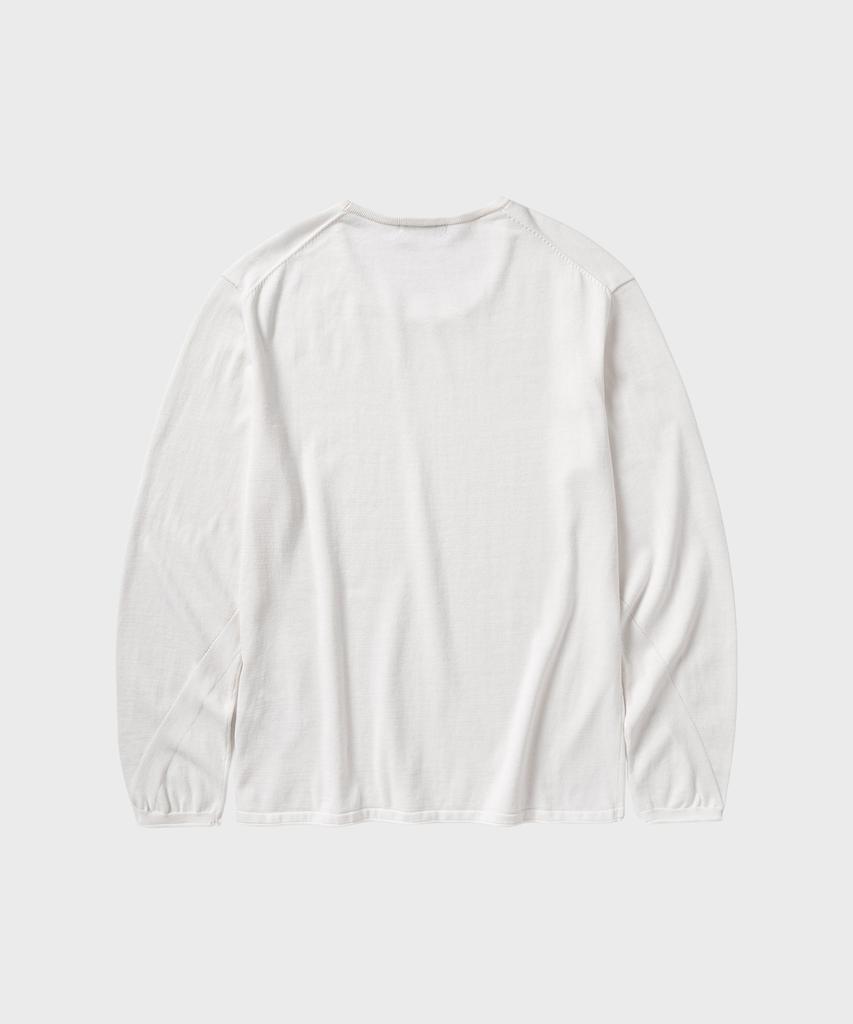 NONBLANK Fine Gauge U-Neck Ls Knit_White