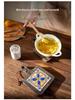 High-Temperature Resistant Ceramic Insulation Pad with Retro Wood Tile Design for Dining Table Casserole Protection