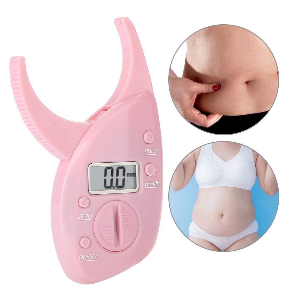 Pink Body Fat Monitors Portable Digital Skinfold Measurement Tester Measuring Caliper