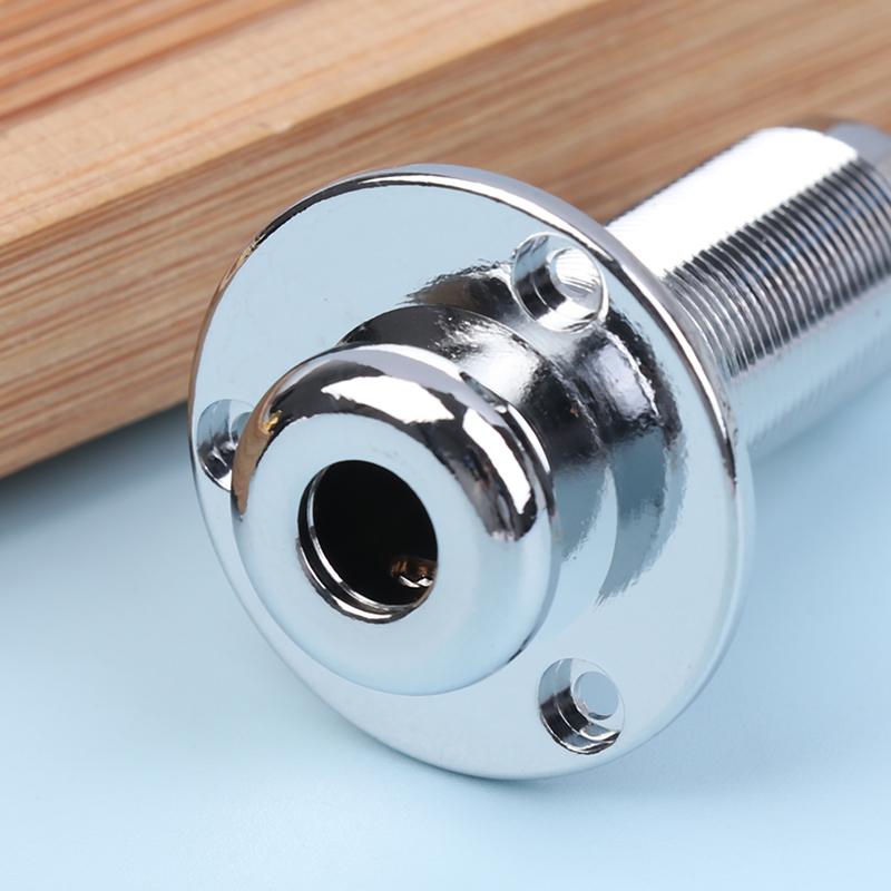 Acoustic Electric Guitar Stereo End Pin Jacks Socket Plug 6.35Mm 1/4Inch Hole Pickup Stereo Output Jack Plug Socket Guitar Parts