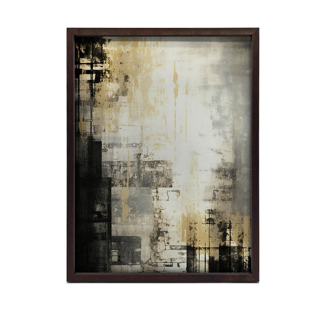 Złoty Klimat Współczesności Złoty Klimat Współczesności, 70X100 Cm, Rama Aluminiowa Czarna, Papier Matowy 230 Gsm