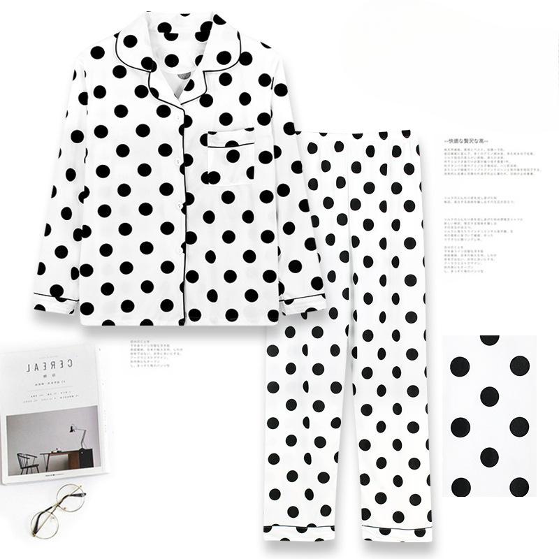Women's Spring Autumn Home Furnishing Pajamas Sleepwear Set Long Sleeve Pants Set Casual Breathable Sleep Home Furnishing