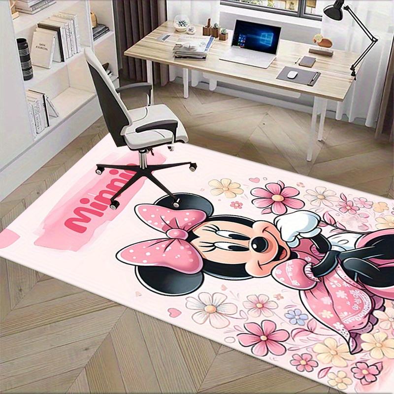 Office Carpet, Desk Mat, Gift for Home Decor, Minnie Mouse Floral Rug, Cute Cartoon Floor Covering, Soft and Warm Mat for Room, Decorative A