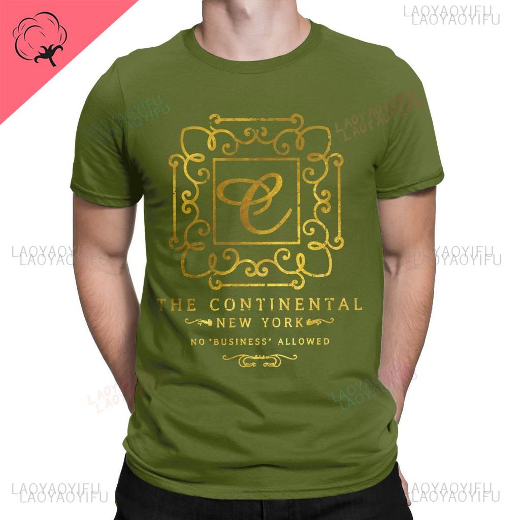 The Continental Hotel Creative Tees Short Sleeve John Wick T Shirts O Neck Casual Shortsleev Graphic Printed Men TShirts Tops