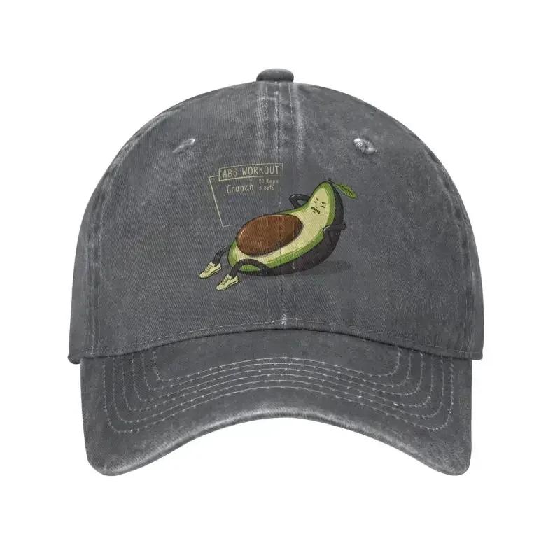 Klassische Unisex-Baumwoll-Avocado-Bauchmuskel-Workout-Baseballkappe für Erwachsene, verstellbar, Papa-Hut, Damen, Unisex, Hip-Hop
