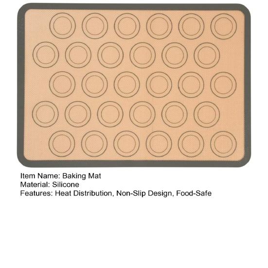 Baking Mat Non-stick Silicone Baking Mat with 30 Rings 0.75mm Thick Heat Resistant Oven Mat Cookie Kitchen Mat