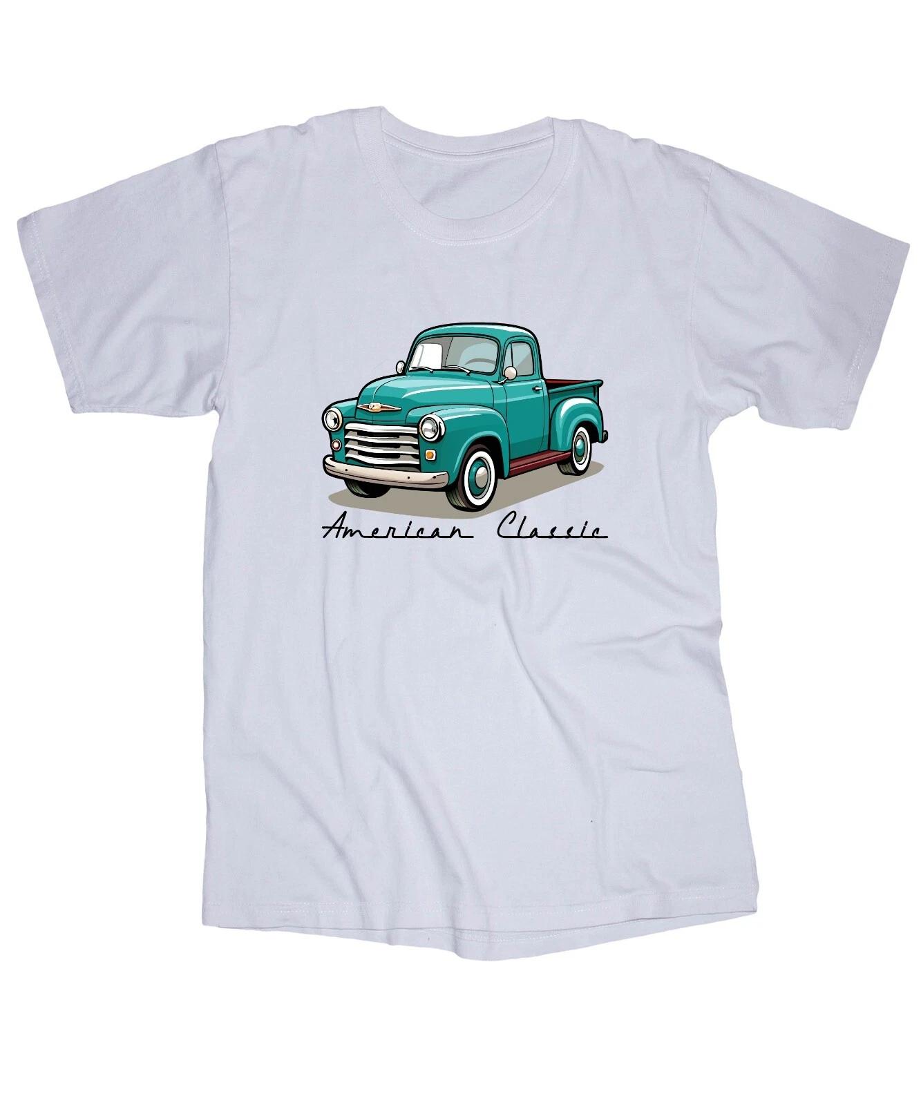 American Classic Pickup white T-shirt Vintage Old-school Truck Chevy GMC Ford 4XL