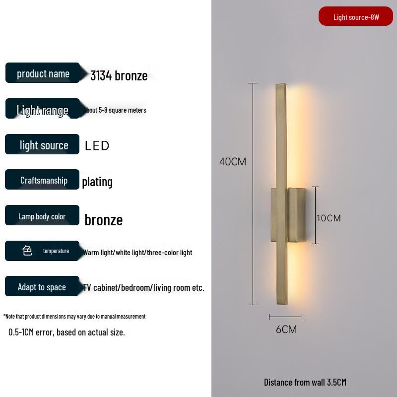 2025 Minimalist Long Strip Wall Lamp for Bedroom, Living Room, Staircase, or TV Background