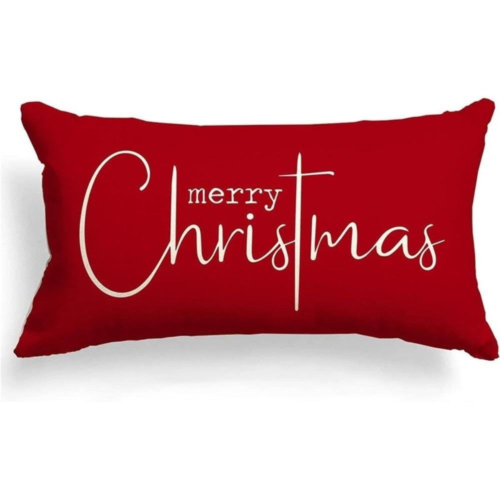 Rectangle Christmas Pillow Cover Linen Cloth Decorative Pillow Cover  Christmas Decor