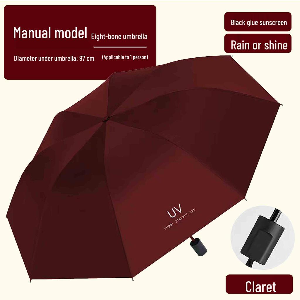 UV Protection Sun & Rain Foldable Umbrella with Black Coating for Students