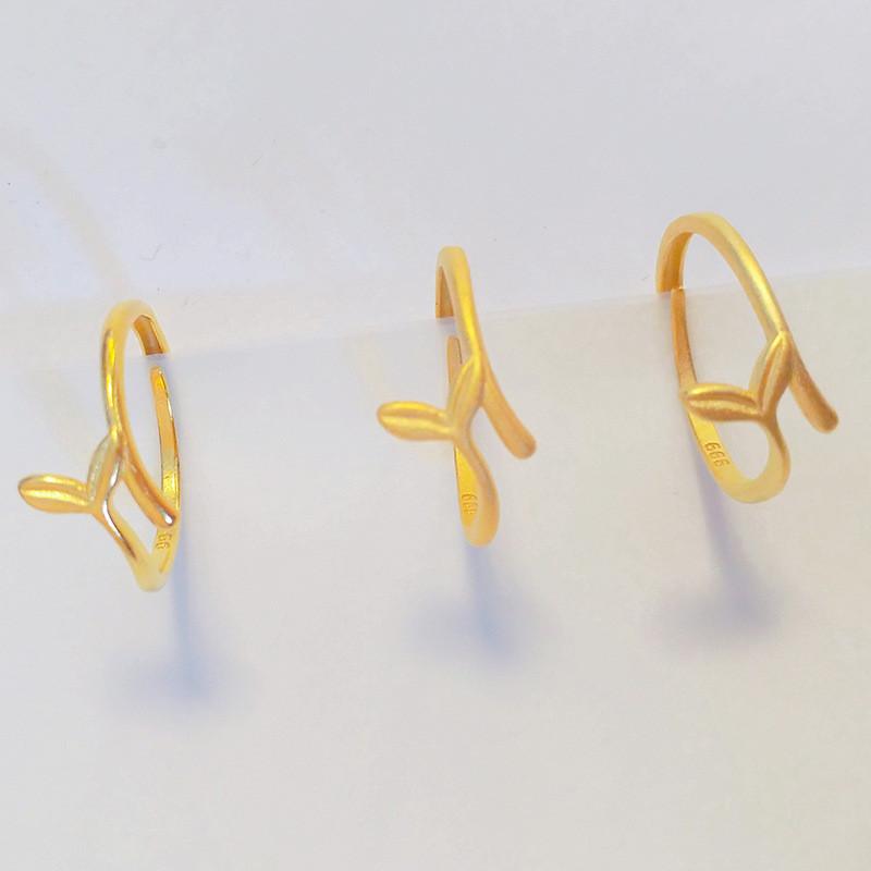 Adorable Fish Adjustable Tail Ring For Her Unique Gold Plated Couples Jewelry Gift