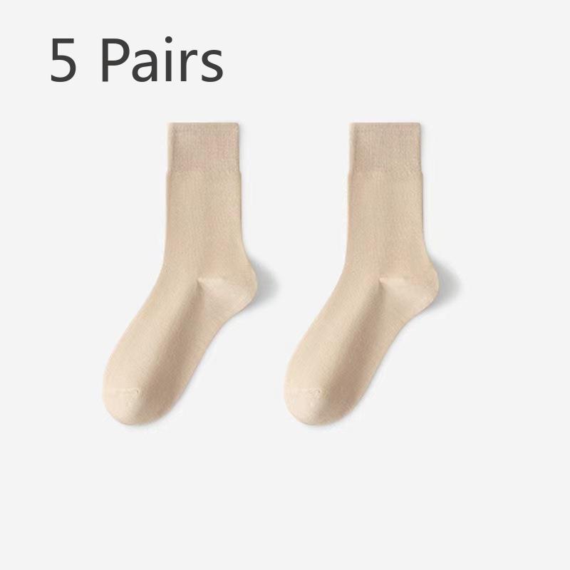 

5 Pairs of Female Spring and Summer Loose Moon Tube Socks 5 Pairs темные хаки