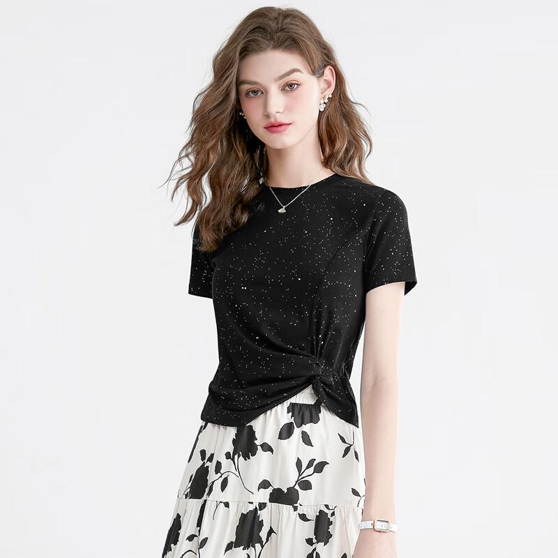 

Women s Twisted Hem Round Neck T-Shirt XL