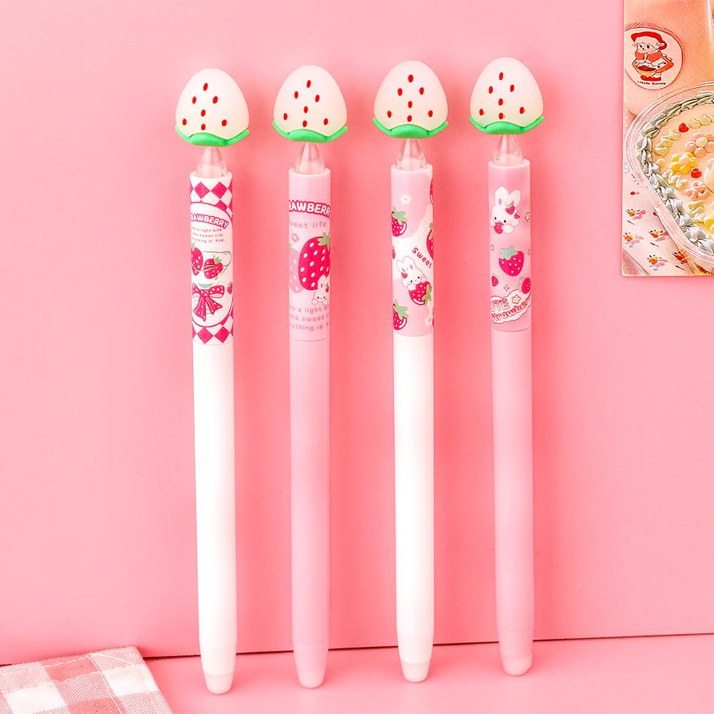 1 Pieces Stationery Gel Pen School Office Supplies Cute Kawaii Creative Strawberry Lovely Pretty Rabbit Funny Pens