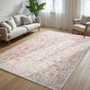 Wohnzimmerteppich Rutschfest Weich Maschinenwaschbar Fußmatte Böhmischer Rosa Blumenteppich Schlafzimmer Heimdekoration Matten Waschbare Teppiche
