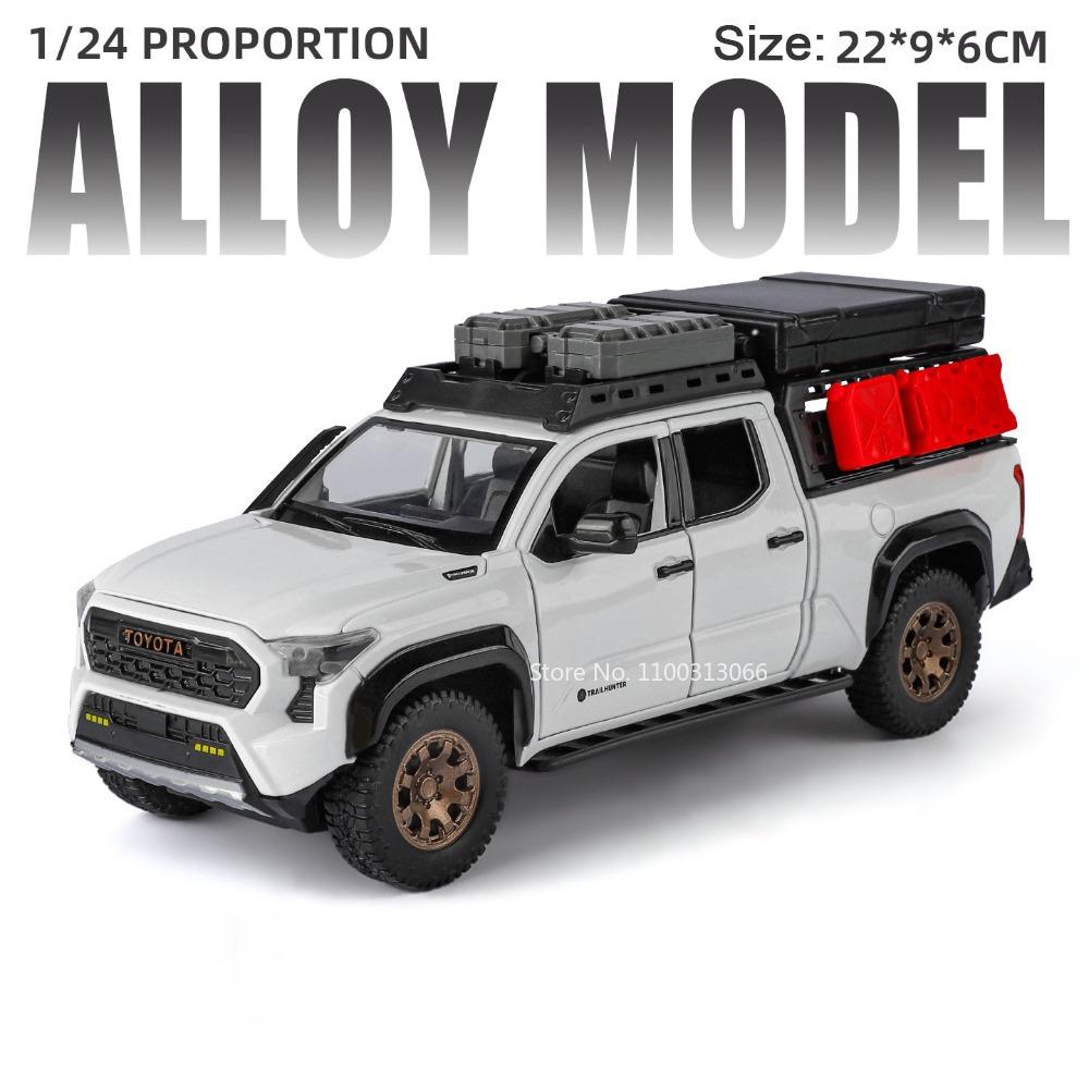 1:24 Scale Tacoma Models Cars Alloy Diecast Toys with Light Sound Miniature SUV Wheel Pull Back Off-road Vehicles Home Decor