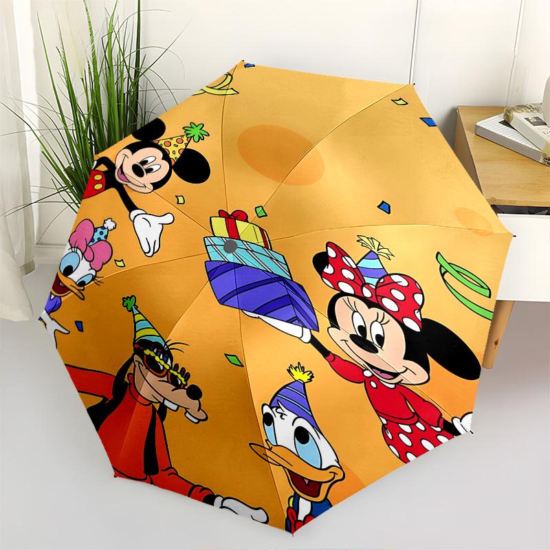 

Mickey Mouse and Friends Themed Automatic Opening and Closing Umbrella, Brightly Colored 8-rib Portable Umbrella, Suitable for Men and Women, A Perfec