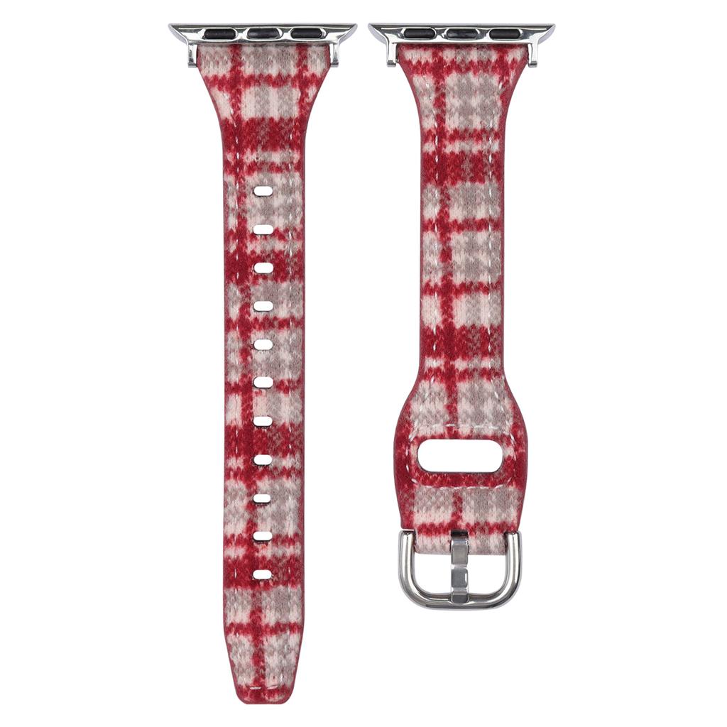 Pattern Design Wool Leather Strap for Apple Watch Series 11 10 42mm / 9 8 7 41mm / SE3 SE2 SE 6 5 4 40mm / 3 2 1 38mm Watch Band