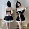 Sexy Lingerie Hot Slim Dress Sexy Deep V Suspender Little Maid Uniform Seduction