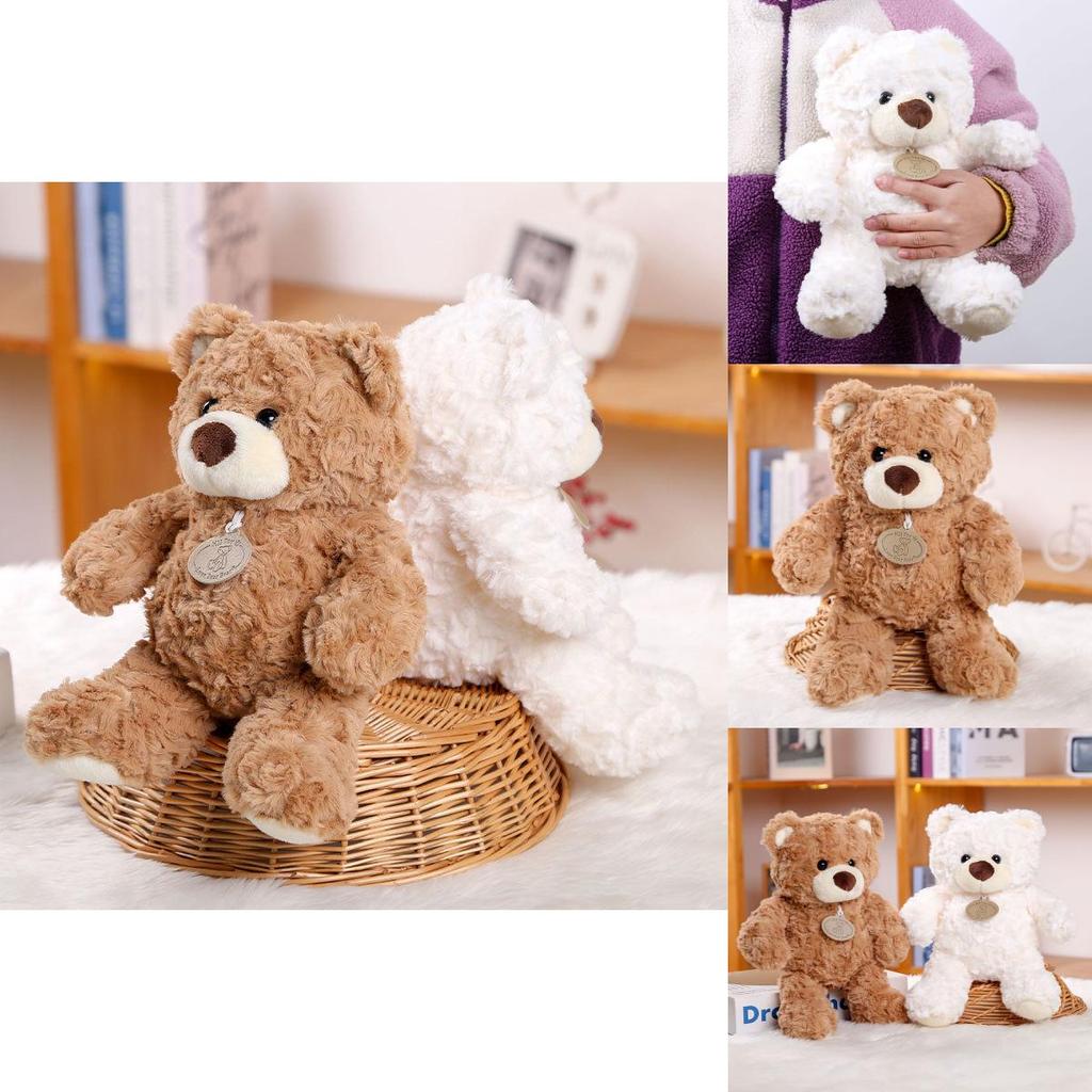 Watermelon Cute Cartoon Brown White Teddy Bear Plush Doll Toy For Kids