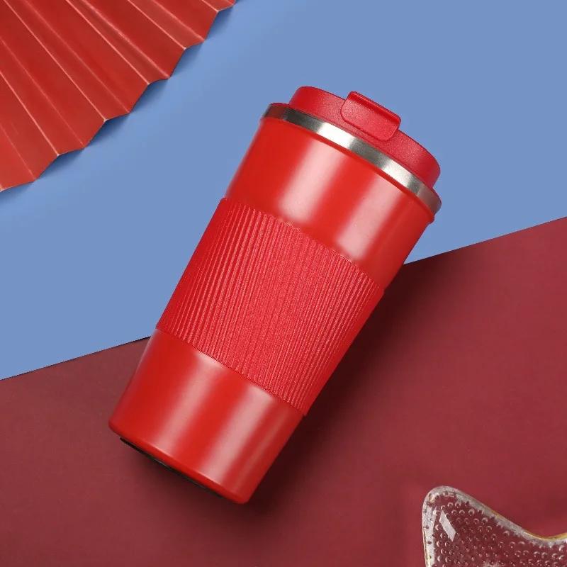 

Coffee Tumbler 304 Stainless Steel Vacuum Insulated Business Gift Set with Genuine Leather Case 12oz/16oz Travel Mug for Office