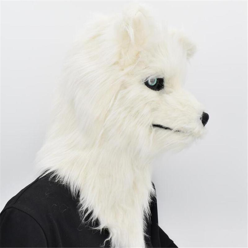 Open Mouthed Parody Wolf Head Mask Cute Animal Headpiece Funny Performance Prop Costume Party Halloween 1PCS
