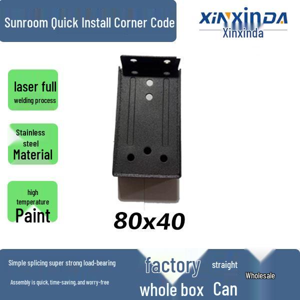 Sunroom Quick-Install Aluminum Alloy Square Tube Connector for Awnings
