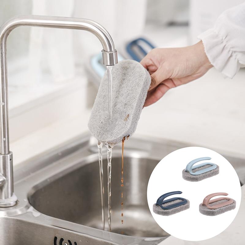Haushaltsreinigungsbürste mit Griff Spülmittel Badezimmer Küche Wanne Verdicken Scheuerschwamm Wisch Langlebige Werkzeuge Zubehör Zuhause