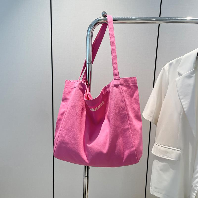 2025 new ins commuter color niche large-capacity student canvas bag simple daily back leisure tote bag