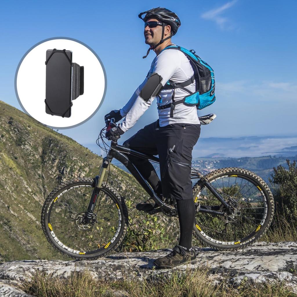 HOMSFOU Abnehmbare 360° drehbare Armband-Handyhalterung für Outdoor-Sportarten - Silikon-PU-Armband zum Laufen, Radfahren, Wandern und Navigieren