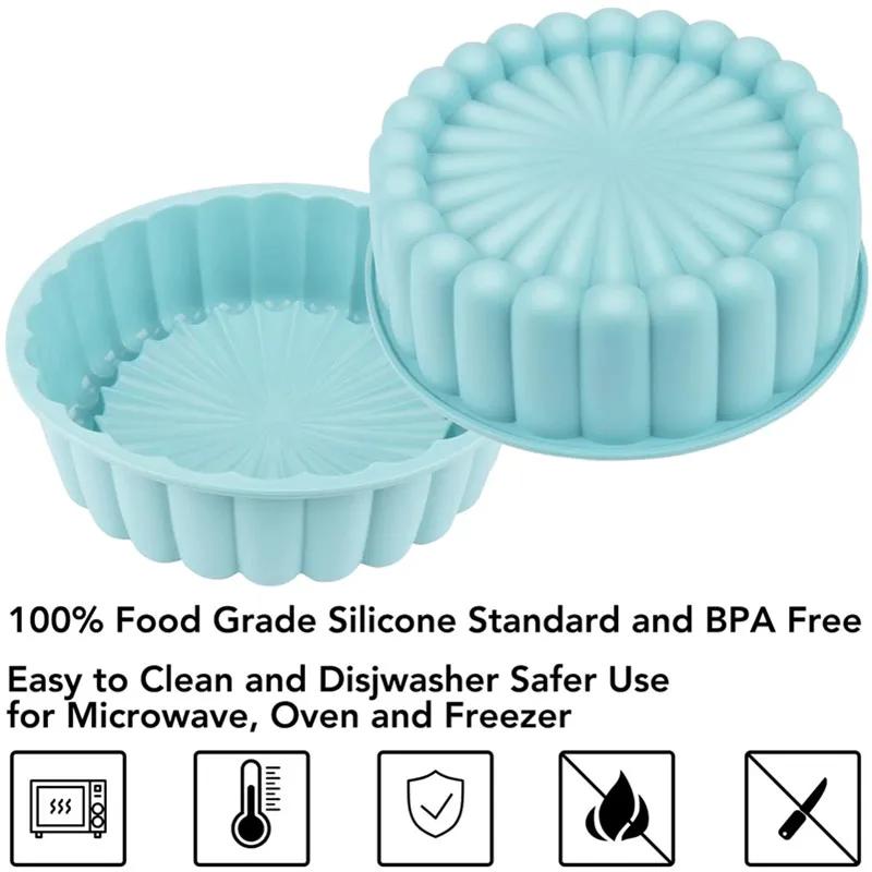 Round Silicone Charlotte Cake Pan Strawberry Shortcake Cheesecake Baking Pan Cakes Sponge Flan Kitchen Mold