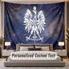 Custom Name Text Tapestry Poland Football Personalized Polyester Wall Tapestry For Bedroom And Room