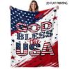 July 4th US Independence Day Flannel Blanket: Digital Print Throw for Sofa and AC