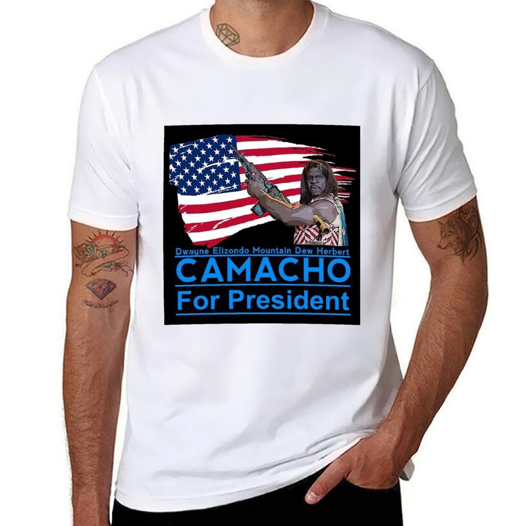 Camacho For President Tshirt Summer Clothes Cute Clothes Korean Fashion Boys Animal Print Mens Vintage T Shirts