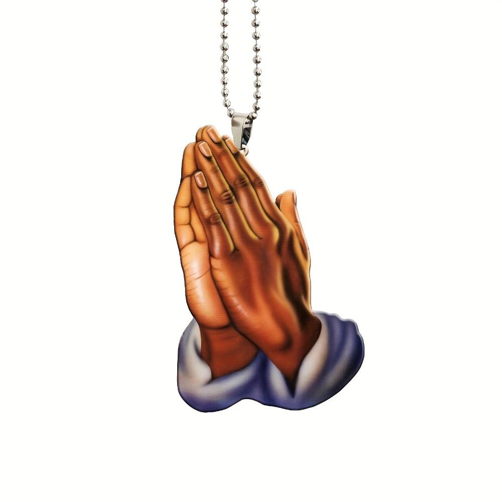 Jesusgebet Handanhänger 2D Christlicher Auto Innenraum Rückspiegel Anhänger Auto Anhänger Heim Wanddekoration Schlüsselanhänger Rucksackanhänger