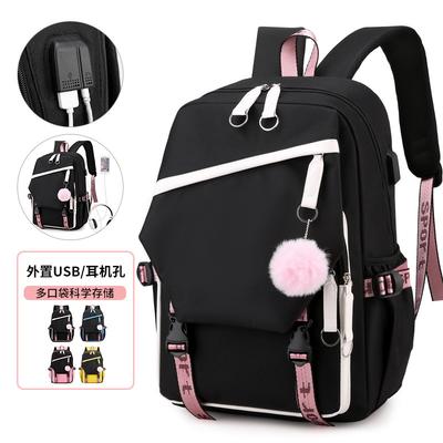 Large Capacity Schoolbag with Shoulder Strap; Student Three-piece Pencil Case Set