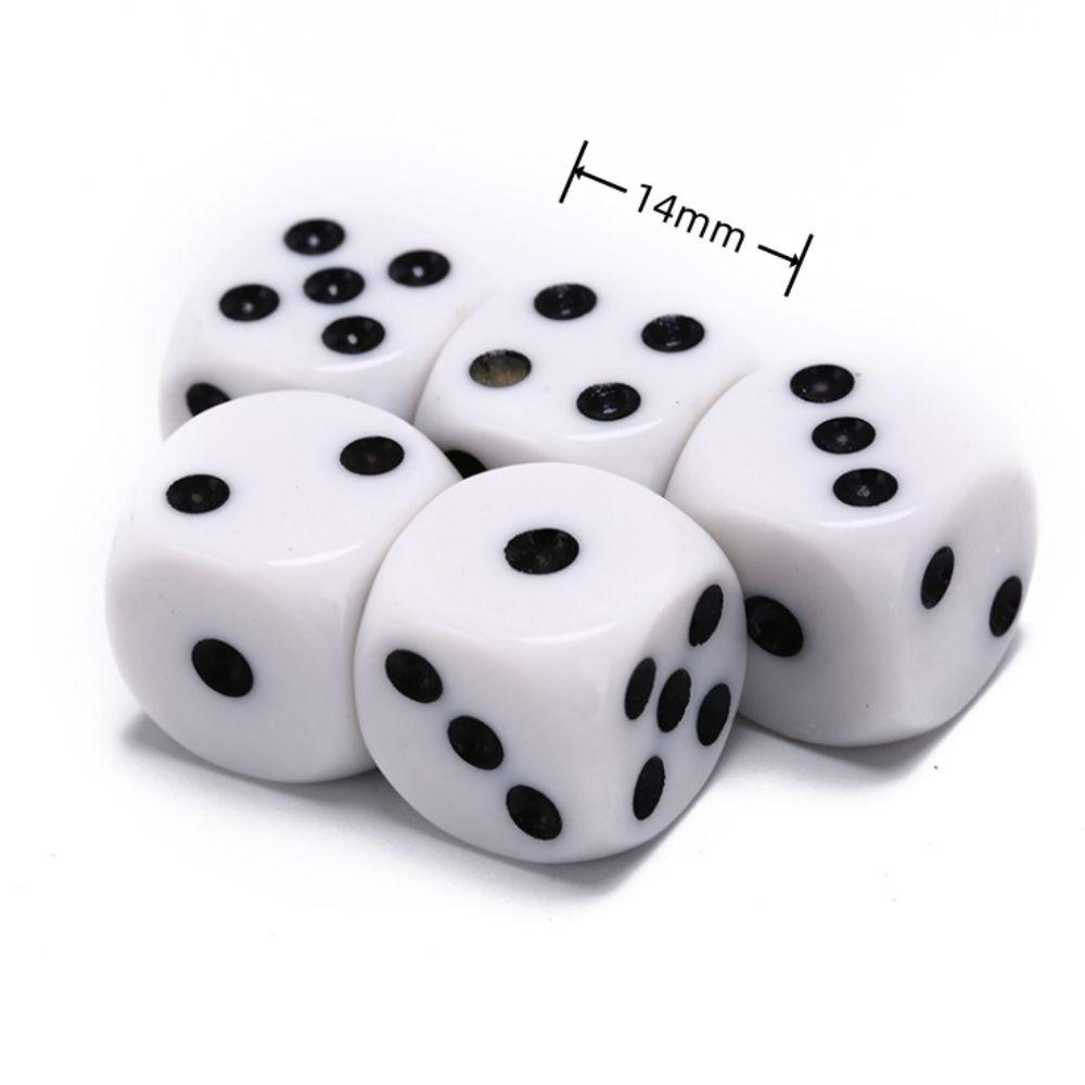 5 szt./10 szt. 14 mm/10 mm 6-ścienne Kostki do Picia Białe Kostki Kostki z zaokrąglonymi rogami Kostki RPG Akcesoria do Gier Akrylowe Zestaw Kostek Punktowych