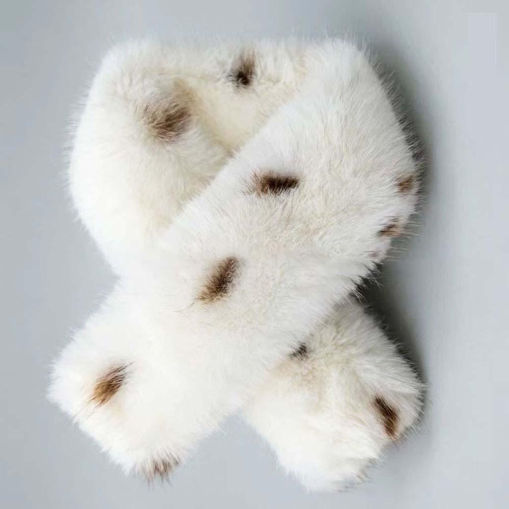 Cozy Skin Friendly Spotted Bucket Cap Thick Warm Plush Neck Warmer Leopard Scarf Outdoor Travel