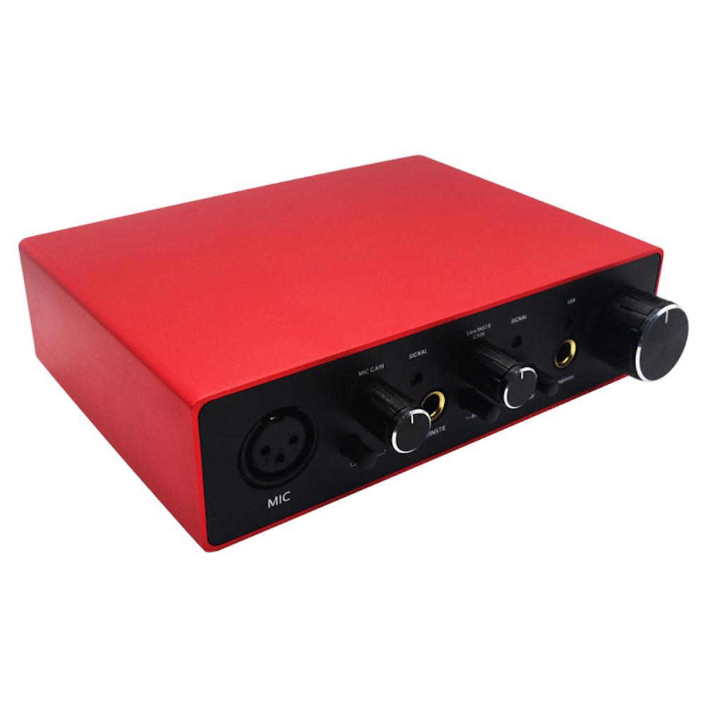 Interfejs audio usb x2 karta muzyczna 16bit 48v 23db 2vrms gitary dźwiękowy
