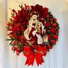 New Year with Lights Christmas Tree Wreath Front Door Sacred Christmas Wreath Jesus Door Hanging Ornaments Wall Decorations