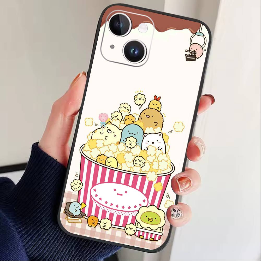 F-Sumikko Gurashi Phone Case For iPhone17,16,15,14,13,12 Plus,Max Soft Silicone Black Cover