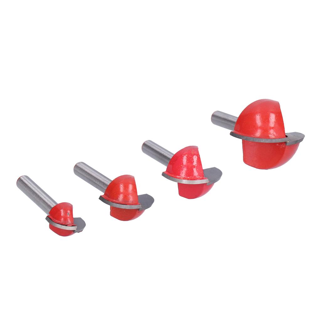 4Pcs Bowl Router Bit Ball Bearing Dish Carving CNC Milling Cutter Arc Digging Trimming Tool