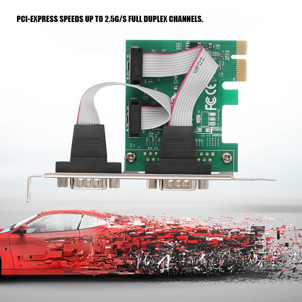 ST316 PCI E To 2 Port RS232 Extension Adapter Card Serial Card